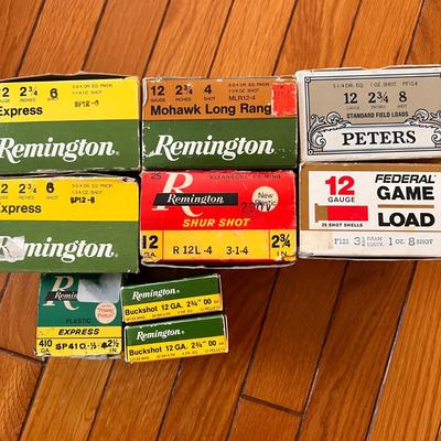 Lot 9 Boxes Shot Gun Shells - Long Range, Buck Shot, Shur Shot