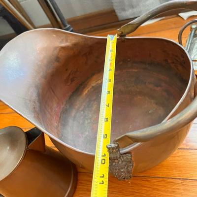 Antique Vntg. Brass Copper Fireplace Tools Accessories Lot
