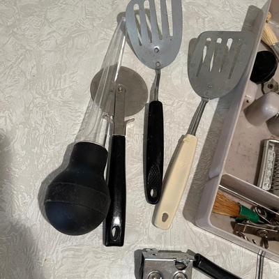 Variety of kitchen utensils