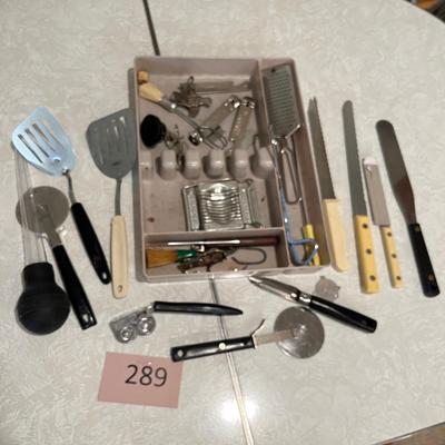 Variety of kitchen utensils