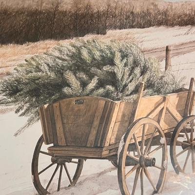 Large Framed Print "Bringing Home The Christmas Tree" by Daniel Campanelli