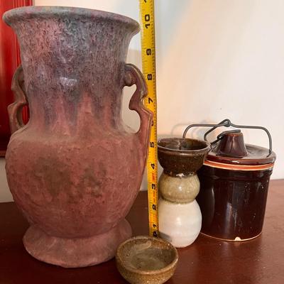 Antique Pottery Lot - Roseville Carnelian