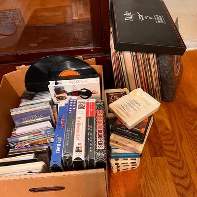 Vintage Mixed Lot CDs, Records, LPs, VHS, DVD, 8 Tracks