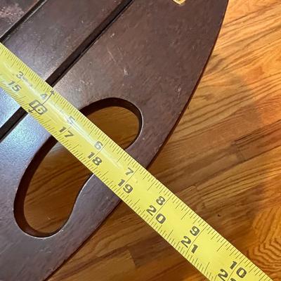 Vintage Wood & Brass Butlers Table & Footstool