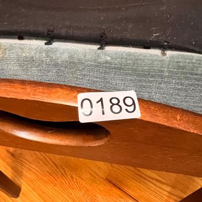 Vintage Wood & Brass Butlers Table & Footstool