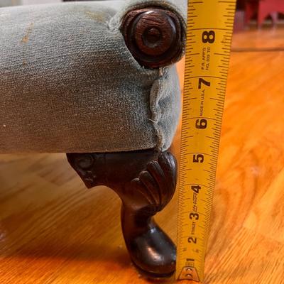 Vintage Wood & Brass Butlers Table & Footstool