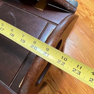 Vintage Wood & Brass Butlers Table & Footstool