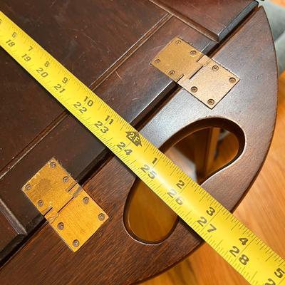 Vintage Wood & Brass Butlers Table & Footstool