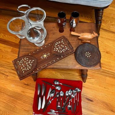 MCM Decorative Lot - Bench, Utensils, Vases, etc.