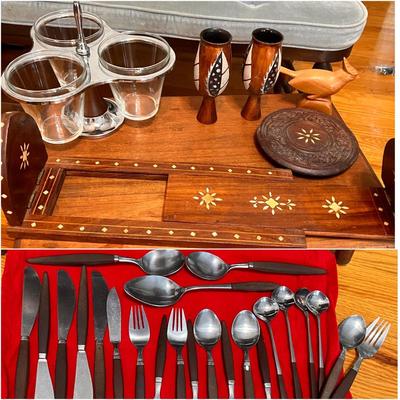 MCM Decorative Lot - Bench, Utensils, Vases, etc.