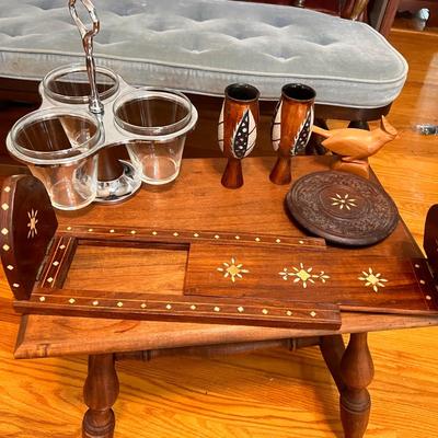 MCM Decorative Lot - Bench, Utensils, Vases, etc.