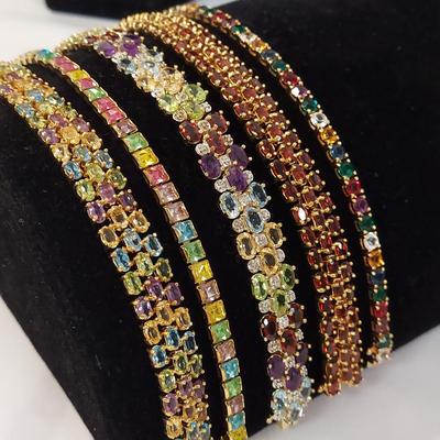 Multicolored Gem Bracelets and More, incl. 925 (B4-BBL)