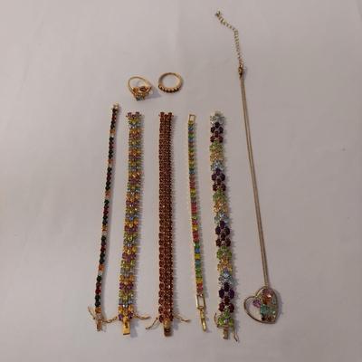 Multicolored Gem Bracelets and More, incl. 925 (B4-BBL)