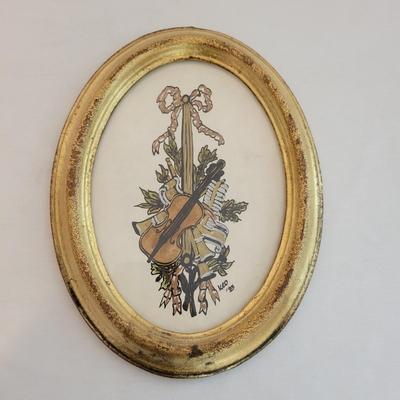 Framed Dried Flowers and an Italian Waste Bin (M-DW)