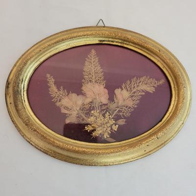 Framed Dried Flowers and an Italian Waste Bin (M-DW)