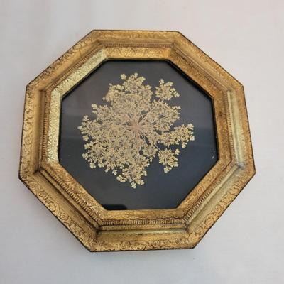 Framed Dried Flowers and an Italian Waste Bin (M-DW)