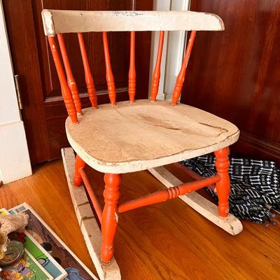 Antique Vintage Kids Lot - Toys, Dolls, Rocking Chair, Paint Set