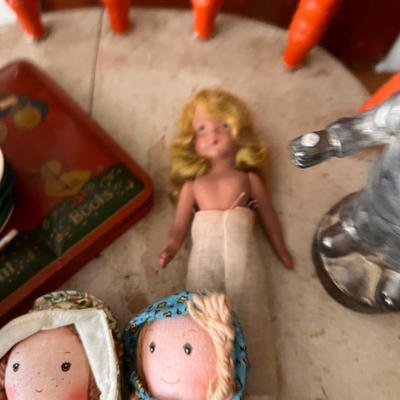 Antique Vintage Kids Lot - Toys, Dolls, Rocking Chair, Paint Set