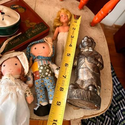 Antique Vintage Kids Lot - Toys, Dolls, Rocking Chair, Paint Set