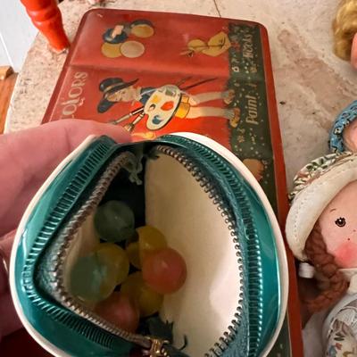 Antique Vintage Kids Lot - Toys, Dolls, Rocking Chair, Paint Set