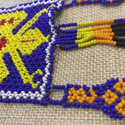 Vintage Colorful Southwest Style Multi-Color Seed Beads  Statement Necklace