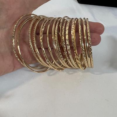 Silver and Gold Bangle Bracelets (B4-MK)