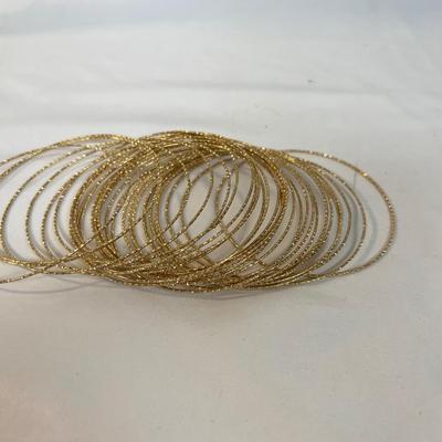 Silver and Gold Bangle Bracelets (B4-MK)