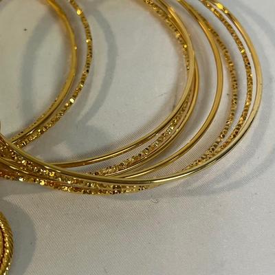 Silver and Gold Bangle Bracelets (B4-MK)