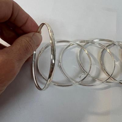 Silver and Gold Bangle Bracelets (B4-MK)