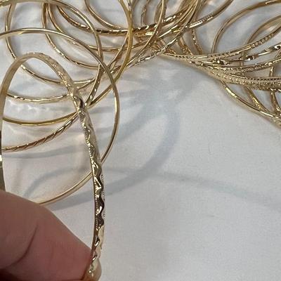 Silver and Gold Bangle Bracelets (B4-MK)