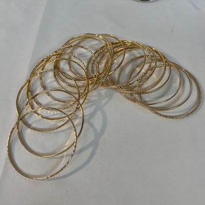 Silver and Gold Bangle Bracelets (B4-MK)