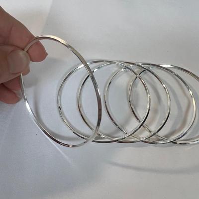 Silver and Gold Bangle Bracelets (B4-MK)