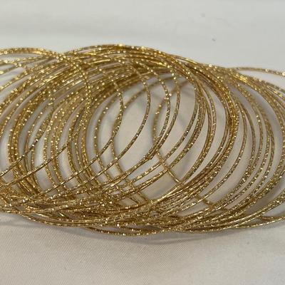 Silver and Gold Bangle Bracelets (B4-MK)