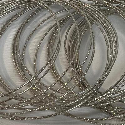 Silver and Gold Bangle Bracelets (B4-MK)