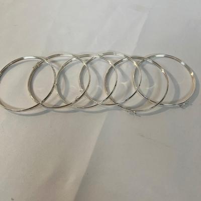 Silver and Gold Bangle Bracelets (B4-MK)