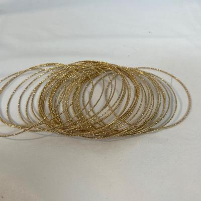 Silver and Gold Bangle Bracelets (B4-MK)