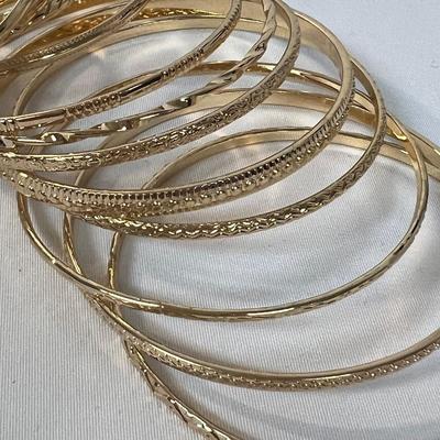 Silver and Gold Bangle Bracelets (B4-MK)