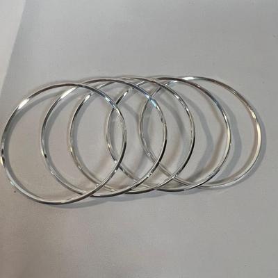 Silver and Gold Bangle Bracelets (B4-MK)