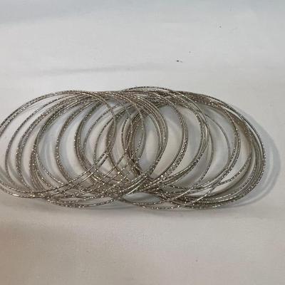 Silver and Gold Bangle Bracelets (B4-MK)