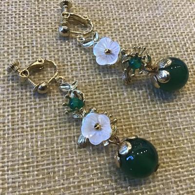 Green Glass  fashion earrings