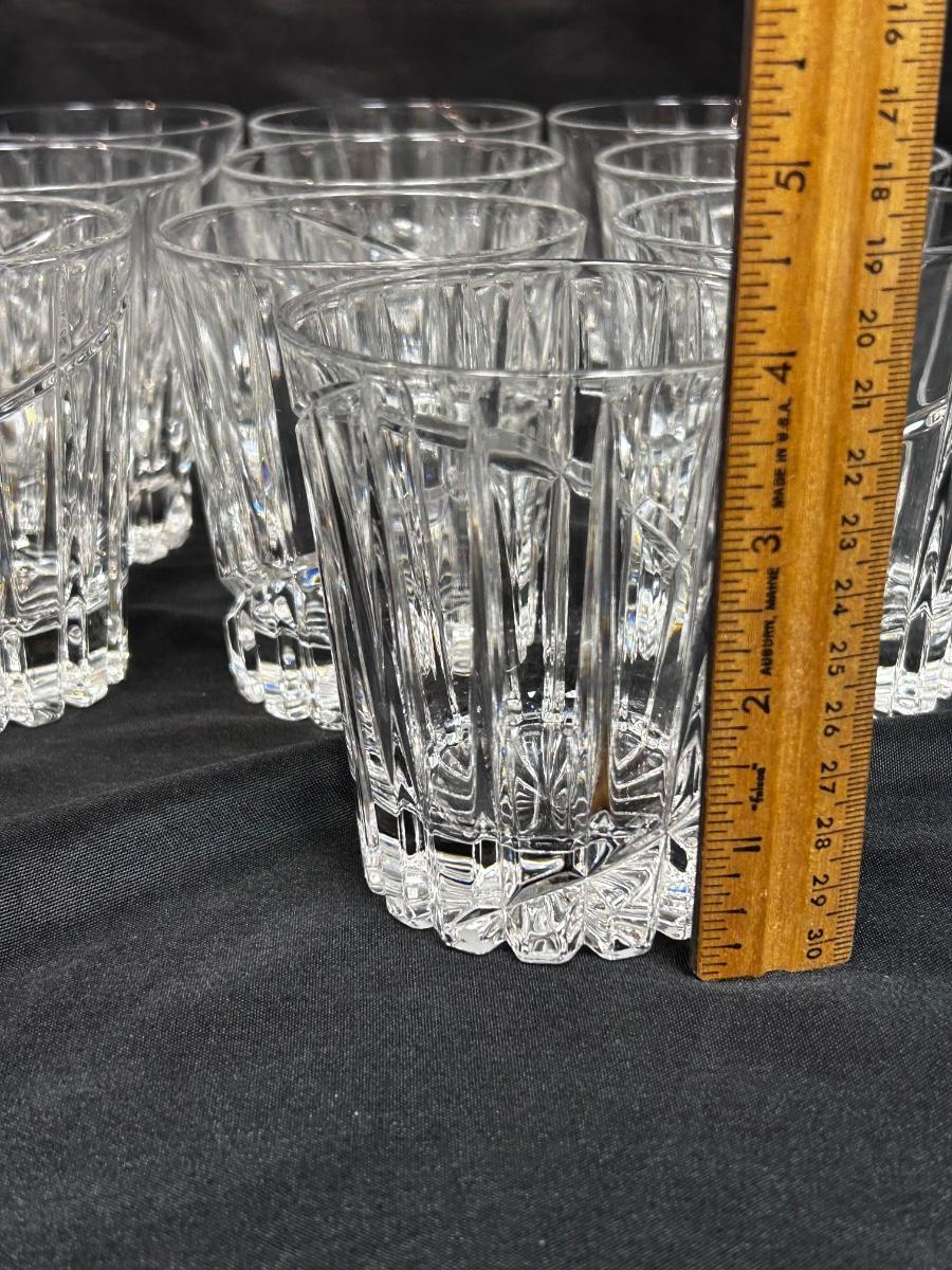 Set of 13 Mikasa Crystal Uptown Rocks Lowball Drink Glasses