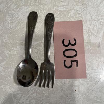Child's Rabbit spoon and fork