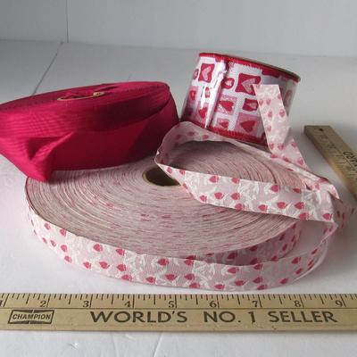 Lot 373: Lot of Large Rolls Valentine Theme Ribbon