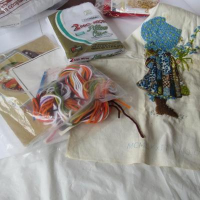 Lot 380: Lot of Handiwork Crafts, Pillow Cases, Pillow Form