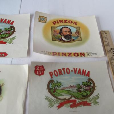 Lot 388: 4 Vintage Colorful Cigar Box Art