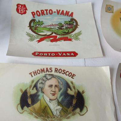 Lot 388: 4 Vintage Colorful Cigar Box Art