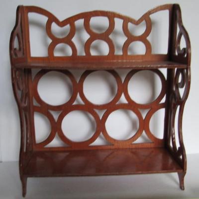 Lot 395: Fancy Old Wood Wall Shelf