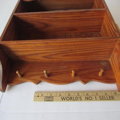 Lot 399: Nice Wood Wall Shelf With Cut Out Hearts