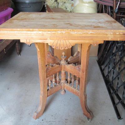 Lot 404:  Antique East Lake Style Table, Nice Base, For Refinishing