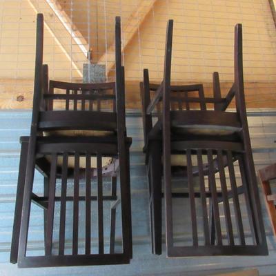 Lot 409:  Set of 4 Antique Wood Chairs